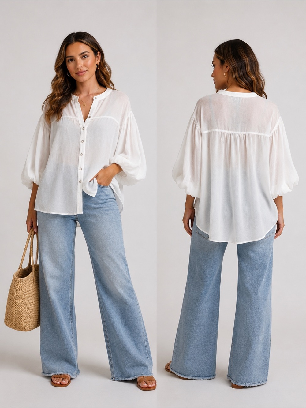City Chic White Button-Up Top
